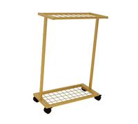 Carrito for Raquetas de bádminton con Ruedas, diseño de Rejilla Inferior, Soporte for Raquetas de Tenis, Duradero y fácil de almacenar.(Gold)