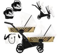 Carrito Gemelar IVENTO DUO GLAM Gemelos - COLOR : Blanco, Dos sillitas de coche: SI DOS ASIENTOS ( +200 €)