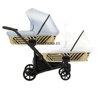 Carrito Gemelar IVENTO DUO GLAM Gemelos - Dos sillitas de coche: NO, COLOR : azul y blanco