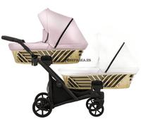 Carrito Gemelar IVENTO DUO GLAM Gemelos - Dos sillitas de coche: SI DOS ASIENTOS ( +200 €), COLOR : blanco y rosa