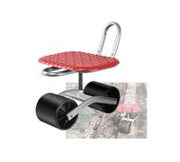 Carrito giratorio ajustable de 360° con asiento y 2 ruedas - Trabajo rodante para jardín y patio, taburete negro portátil, perfecto para uso en exteriores