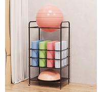 Carrito grande para equipos de yoga, tapete de yoga y soporte para pelotas, estante de almacenamiento de rodillos de espuma para gimnasio en casa, accesorios de yoga de pie, orga, color negro, talla