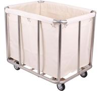 Carrito industrial de algodón con ruedas, 100 kg, para hospitales y lavanderías, lona gris, 90 x 65 x 80 cm