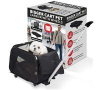 Carrito inteligente para mascotas, grande, negro, transportador rodante con ruedas, bolsa de viaje plegable de lados suaves, bolsa de viaje plegable para perros, gatos, aerolíneas, mochila de equipaje