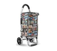 Carrito ligero para comestibles, bolsa de compras plegable con diseño impermeable para un fácil almacenamiento