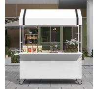 Carrito ligero para vendedores al aire libre con toldo le Vending nd Trolley para granjeros, mercados de alimentos, venta de dulces y juguetes, fácil de mover