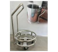 Carrito manual de acero inoxidable de grado comercial para cubos aislados y ollas de sopa, ideal para cocina, catering y servicio de alimentos