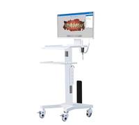 Carrito médico con ruedas de altura ajustable, escritorio móvil de 3 niveles con soporte para escáner y ruedas silenciosas para clínicas, laboratorios y escuelas