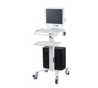 Carrito médico para Carrito móvil con Soporte para Monitor y Escáner Oral, Carro Dental con Ruedas, Carro de Doble Capa para Hospital, Clinica Dental y Oficina