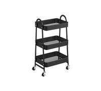 Carrito Móvil de 3 Niveles Negro