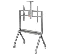 Carrito móvil de altura ajustable para televisores de 55 a 100 pulgadas y pizarras inteligentes, soporte interactivo para pizarra blanca con ruedas, capacidad de 120 kg, 4 ruedas de bloqueo, ideal
