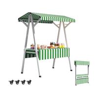 Carrito móvil de comida callejera con ruedas, quiosco de metal ligero para vendedores al aire libre, soporte portátil para exhibición de aperitivos