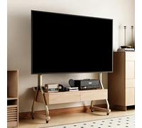 Carrito móvil para TV, Soporte Resistente con Ruedas para televisores, Altura Ajustable, Soporte de Suelo para televisión con cajón de Almacenamiento, para televisores de 40 a 85 Pulgadas(D)