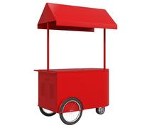 Carrito móvil para vendedores de alimentos con toldo impermeable, venta colorida, gran capacidad de almacenamiento, apto para mercados, eventos, festivales