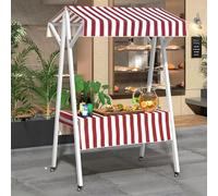 Carrito móvil plegable para exhibición de alimentos callejeros y mercados de agricultores, diseño portátil y ligero para una fácil instalación y almacenamiento