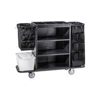 Carrito multifuncional de limpieza de hotel con bolsa de tela, carrito de limpieza versátil para servicio de habitaciones, almacenamiento eficiente para personal de limpieza de hotel y amas de casa