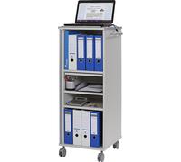 Carrito multimedia y para oficinas con 4 compartimentos, 1 bandeja extraíble