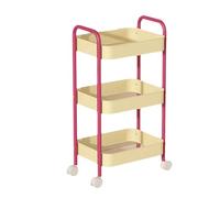 Carrito multiusos rodante de almacenamiento para el hogar con ruedas, carrito de acero al carbono robusto para organización diaria