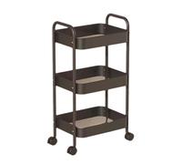 Carrito multiusos rodante de almacenamiento para el hogar con ruedas, carrito de acero al carbono robusto para organización diaria