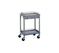 Carrito OK Farma1: con dos estantes y dos cajones, barandillas de protección y ruedas de seguridad