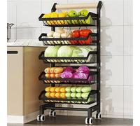 Carrito organizador de cocina de metal de 5 niveles con ruedas, estante de almacenamiento de gran capacidad para frutas, verduras, aperitivos, perfecto para el hogar, oficina, supermercados