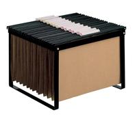 Carrito para carpetas colgantes q-connect negro con ruedas para carpetas tamaño folio carro fijo