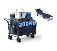 Carrito para Festivales, Carro Plegable 2 en 1, 650 Libras, Todo Terreno(Azul)