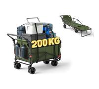 Carrito para Festivales, Carro Plegable 2 en 1, 650 Libras, Todo Terreno(Verde)