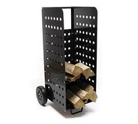 Carrito para leña de Chimenea XL Cesto de leña 53x36x106cm Ruedas de Goma hasta 100kg 2 Niveles