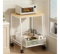 Carrito para Microondas con Cajón Soporte para Microondas De Cocina con Marco Reforzado Mueble De Cocina Multiusos Kitchen Cart Organizador para Máquina De Café(White,15.75x13.78in/42x30x40 cm)