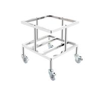 Carrito para ollas de alta resistencia, carrito de tambor de aislamiento comercial para barril de almacenamiento de movimiento, estante redondo de acero inoxidable, soporte para ollas de sopa