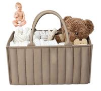 Carrito para pañales para bebé, organizador de pañales de fieltro de 15x10x7 con divisores extraíbles y asa de elevación para toallitas, ropa y juguetes, nueva mamá