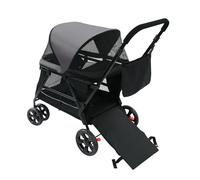 Carrito para perros y gatos, 85 x 57 x 101 cm, carrito para varios animales domésticos, caja de transporte para perros con carrito, carrito para mascotas con tabla de entrada