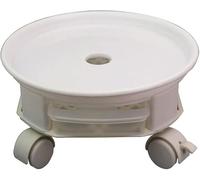 Carrito para Plantas con Ruedas giratorias fáciles de Mover y contenedor de Agua, Carrito para macetas Redondo móvil, Bandeja, palé, Soporte para macetas para árbole,White-9.4in