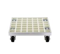 Carrito para plantas resistente con ruedas bloqueables, plataforma cuadrada para macetas grandes, carrito de base rodante para mudanza sin esfuerzo en interiores y exteriores, 50 cm