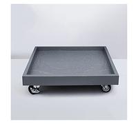 Carrito para plantas resistente con ruedas de bloqueo, carrito cuadrado de 40 cm para una fácil movilidad de las plantas en maceta, ideal para uso en interiores y exteriores, posavasos gris resistente