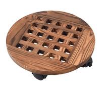 Carrito para Plantas Soporte para Plantas De Madera con Ruedas Rodillo Redondo para Plantas De 25 Cm con Ruedas Giratorias Bloqueables Soporte para Plantas con Ruedas para Trabajo Pesado Carro para