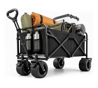 Carrito Plegable 200L 160kg, Carro Playa Ruedas Grandes 84x48x100cm, Carrito de Jardín Equipada con Ruedas Todoterreno Giratorias de 360°, Ideal para Acampadas, Compra, Perros, el Jardín y Playa