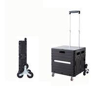 Carrito plegable con ruedas para subir escaleras de 65 L, carretilla de mano portátil y mango Tscoping multifunción Sto Solut y asiento para un fácil transporte
