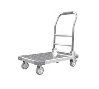 Carrito plegable de acero inoxidable de alta resistencia, cama plana portátil para almacén y entrega urgente, funcionamiento silencioso, capacidad de carga máxima, diseño robusto para uso comercial