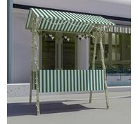 Carrito plegable de madera verde para vendedores al aire libre, mercados de flores y agricultores, carrito portátil de 120 cm para ventas callejeras y eventos
