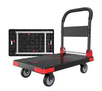 Carrito Plegable Móvil, Plataforma Resistente, Carrito Portátil para Hogar, Comercio, Compras y Equipaje(Black,23.6x35.4in/60x90cm)
