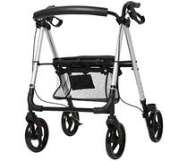 Carrito plegable para comestibles, vertical resistente para adultos, ayudas para caminar de altura ajustable con ruedas universales, bolsa de compras y asiento