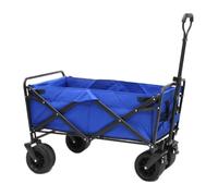 Carrito plegable para exteriores con ruedas de arena, 4 ruedas, carrito de compras para jardinería y pesca, diseño de barandilla negra fácil