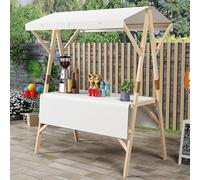 Carrito plegable para proveedores al aire libre, soporte de exhibición comercial de alimentos resistente para eventos, mercado de agricultores, calle, playa, quiosco portátil de madera