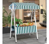 Carrito plegable para proveedores al aire libre, soporte de exhibición móvil para alimentos callejeros y mercados de agricultores