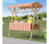 Carrito plegable para puestos de calle, soporte de exhibición de madera ligera para negocios y mercados