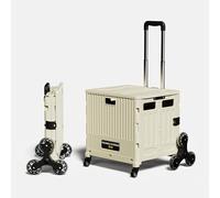 Carrito plegable resistente con ruedas para subir escaleras y mango telescópico, se pliega para un fácil almacenamiento, perfecto para transportar cargas pesadas