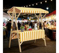 Carrito Plegable Rosa del Vendedor con el Canopy, exhibición portátil del Mercado ll para la Granja de artesanías del Mercado Pop Up Shop Easy Assembly Cabina de Negocios al Aire Libre 47.2 Pulgadas