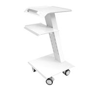 Carrito portátil, auxiliar para dispositivos médicos y dental, mesa auxiliar de 3 niveles, blanco